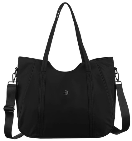 Torebka Damska Shooperka Z Poliestru Peterson (PL) PTN CTY-29 CZARNA 39 x 33 x 15 [cm]