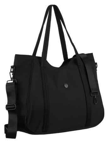 Torebka Damska Shooperka Z Poliestru Peterson (PL) PTN CTY-29 CZARNA 39 x 33 x 15 [cm]