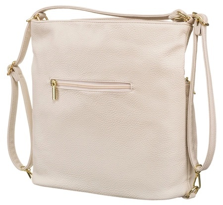 Torebka Z Funkcją Plecaka 2w1 Ze Skóry Włoskiej Ekologicznej Rovicky (PL) R-KP-18-A19 BIAŁA 38 x 32 x 14 [cm]