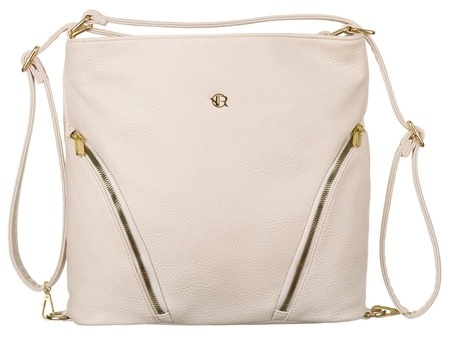 Torebka Z Funkcją Plecaka 2w1 Ze Skóry Włoskiej Ekologicznej Rovicky (PL) R-KP-18-A19 BIAŁA 38 x 32 x 14 [cm]