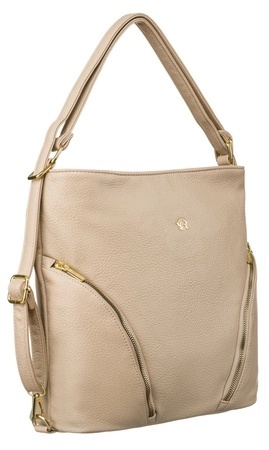 Torebka Z Funkcją Plecaka 2w1 Ze Skóry Włoskiej Ekologicznej Rovicky (PL) R-KP-18-A19 KREMOWA 38 x 32 x 14 [cm]