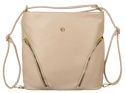 Torebka Z Funkcją Plecaka 2w1 Ze Skóry Włoskiej Ekologicznej Rovicky (PL) R-KP-18-A19 KREMOWA 38 x 32 x 14 [cm]