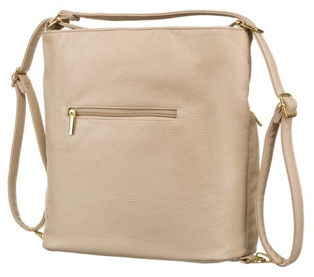 Torebka Z Funkcją Plecaka 2w1 Ze Skóry Włoskiej Ekologicznej Rovicky (PL) R-KP-18-A19 KREMOWA 38 x 32 x 14 [cm]