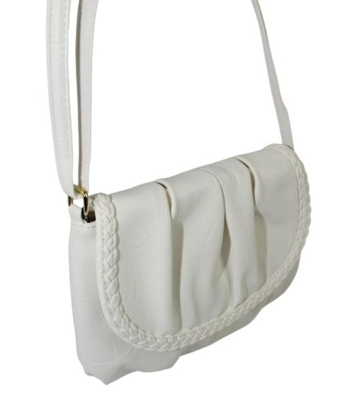 Torebka Ze Skóry Naturalnej Cielęcej Bag Street 3257-2 Listonoszka BIAŁA 24 x 17 x 7 [cm]