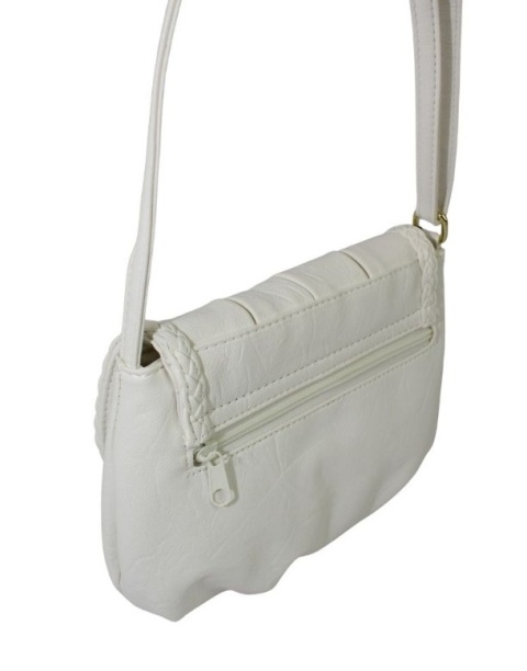 Torebka Ze Skóry Naturalnej Cielęcej Bag Street 3257-2 Listonoszka BIAŁA 24 x 17 x 7 [cm]