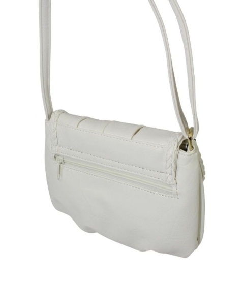 Torebka Ze Skóry Naturalnej Cielęcej Bag Street 3257-2 Listonoszka BIAŁA 24 x 17 x 7 [cm]