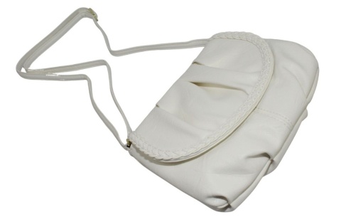 Torebka Ze Skóry Naturalnej Cielęcej Bag Street 3257-2 Listonoszka BIAŁA 24 x 17 x 7 [cm]