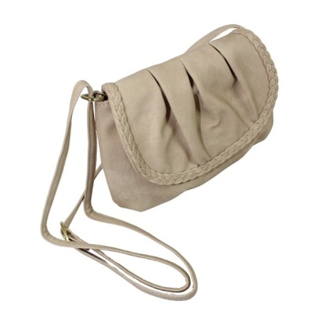 Torebka Ze Skóry Naturalnej Cielęcej Bag Street 3257-2 Listonoszka KREMOWA 24 x 17 x 7 [cm]