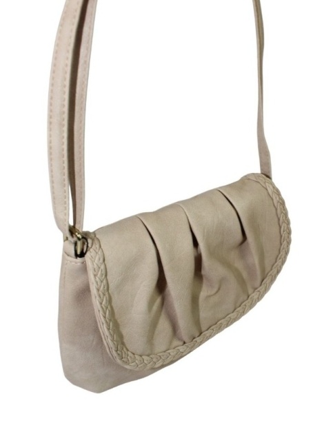 Torebka Ze Skóry Naturalnej Cielęcej Bag Street 3257-2 Listonoszka KREMOWA 24 x 17 x 7 [cm]