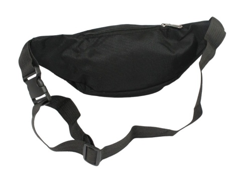 Materiałowa Pojemna Saszetka Do Paska Biodrówka Nerka ADRIANOSS (PL) 626 CZARNA 30 x 14 x 8 [cm]