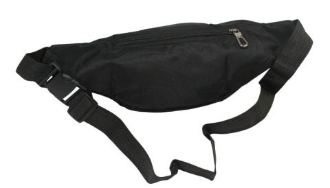 Materiałowa Pojemna Saszetka Do Paska Biodrówka Nerka ADRIANOSS (PL) 627 CZARNA 26 x 12 x 10 [cm]