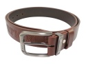 Pasek Skórzany COMPLEX (PL) Tłoczony Napis "SCORPION" Skóra Naturalna Licowa EXTRA 40 mm CZEKOLADOWY