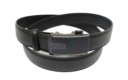 Pasek Skórzany MASSILIANO SERGIO 35 mm AUTOMAT MECHANIZM ZĄBKOWY CZARNA KLAMRA Skóra Naturalna EXTRA CZARNY