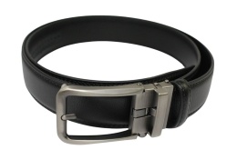 Pasek Skórzany MASSILIANO SERGIO 35 mm AUTOMAT MECHANIZM ZĄBKOWY KLAMRA IMITACJA TRADYCJI Skóra Naturalna EXTRA CZARNY