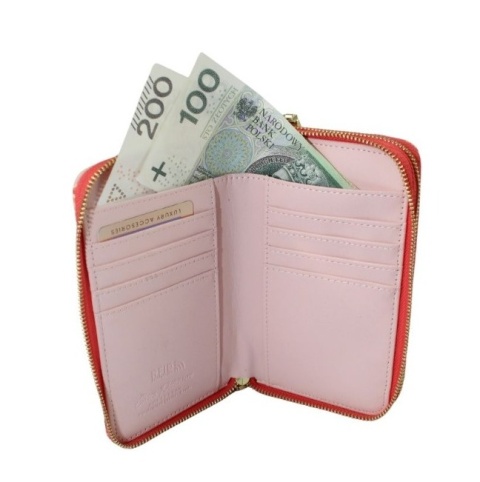 Portfel Damski Skóra Włoska PETERSON Z Podwójnym Suwakiem Piórnik PTN 007-F8 RFID WZÓR KWIECISTY 16 x 10 x 4 [cm]