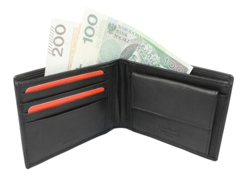 Portfel Męski Skórzany Pierre Cardin Skóra Licowa Poziomy Bez Zapięcia CZARNY/NIEBIESKI RIFD TILAK30 8805 12 x 9,5 x 2 [cm]