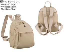Sportowy Praktyczny I Wygodny Plecak Peterson CPY-07 Z Poliestru ECRU 25 x 23 x 12 [cm]