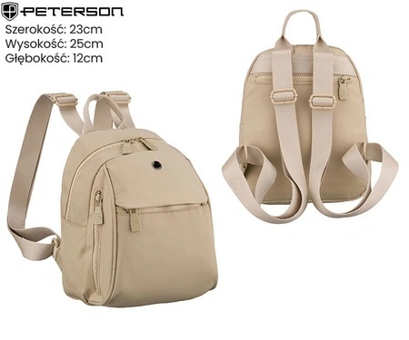 Sportowy Praktyczny I Wygodny Plecak Peterson CPY-07 Z Poliestru ECRU 25 x 23 x 12 [cm]