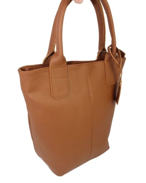 Torebka Skórzana MAGRE (PL) KLEOPATRA Shopper Bag Skóra Naturalna CIEMNY BRĄZOWY 