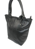 Torebka Skórzana MAGRE (PL) KLEOPATRA Shopper Bag Skóra Naturalna CZARNA Gładka
