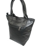 Torebka Skórzana MAGRE (PL) KLEOPATRA Shopper Bag Skóra Naturalna CZARNA Gładka