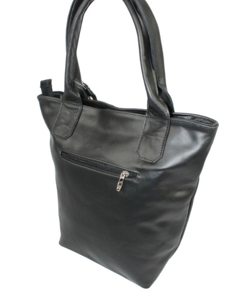Torebka Skórzana MAGRE (PL) KLEOPATRA Shopper Bag Skóra Naturalna CZARNA Gładka