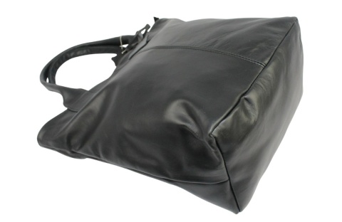 Torebka Skórzana MAGRE (PL) KLEOPATRA Shopper Bag Skóra Naturalna CZARNA Gładka