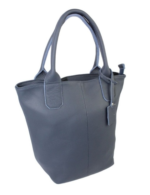 Torebka Skórzana MAGRE (PL) KLEOPATRA Shopper Bag Skóra Naturalna GRANATOWY 