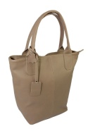 Torebka Skórzana MAGRE (PL) KLEOPATRA Shopper Bag Skóra Naturalna MLECZNA CZEKOLADA Gładka 