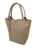 Torebka Skórzana MAGRE (PL) KLEOPATRA Shopper Bag Skóra Naturalna MLECZNA CZEKOLADA Gładka 