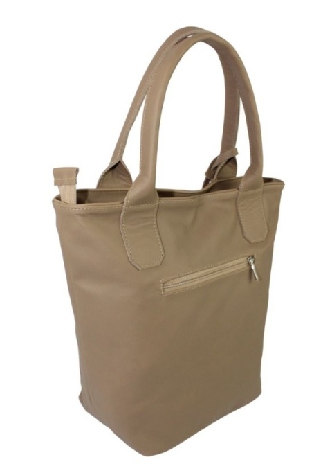Torebka Skórzana MAGRE (PL) KLEOPATRA Shopper Bag Skóra Naturalna MLECZNA CZEKOLADA Gładka 