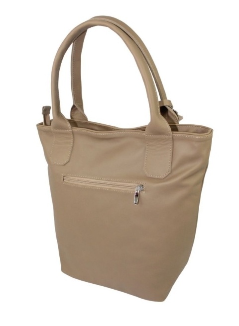 Torebka Skórzana MAGRE (PL) KLEOPATRA Shopper Bag Skóra Naturalna MLECZNA CZEKOLADA Gładka 