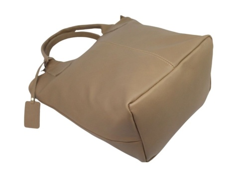 Torebka Skórzana MAGRE (PL) KLEOPATRA Shopper Bag Skóra Naturalna MLECZNA CZEKOLADA Gładka 