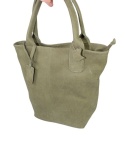 Torebka Skórzana MAGRE (PL) KLEOPATRA Shopper Bag Skóra Naturalna Surowa Skóra OLIWKOWY