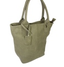 Torebka Skórzana MAGRE (PL) KLEOPATRA Shopper Bag Skóra Naturalna Surowa Skóra OLIWKOWY
