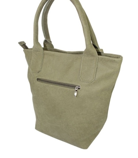 Torebka Skórzana MAGRE (PL) KLEOPATRA Shopper Bag Skóra Naturalna Surowa Skóra OLIWKOWY