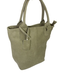 Torebka Skórzana MAGRE (PL) KLEOPATRA Shopper Bag Skóra Naturalna Surowa Skóra OLIWKOWY