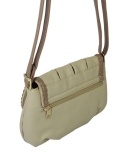 Torebka Ze Skóry Naturalnej Cielęcej Bag Street 3257-2 Listonoszka KREMOWA Z BEŻOWĄ LAMÓWKĄ 24 x 17 x 7 [cm]