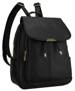 Damski Plecak Peterson Ze Skóry Ekologicznej PTN-MBP-10-F19 CZARNY 34 x 27 x 12 [cm]