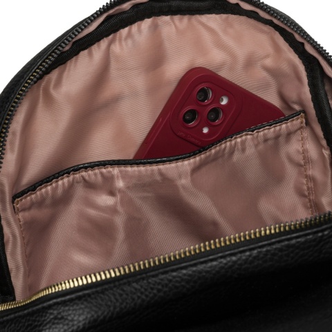 Damski Plecak Peterson Ze Skóry Ekologicznej PTN-MBP-10-F19 CZARNY 34 x 27 x 12 [cm]
