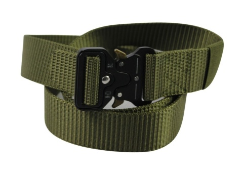 Pasek Militarny PolskaGalanteria (PL) Bardzo Wytrzymały Limitowana Edycja TM Klamra Kompozytowa Niemetalowa CIEMNY ZIELONY