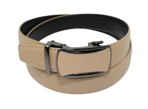 Pasek Skórzany MASSILIANO SERGIO 35 mm AUTOMAT MECHANIZM ZĄBKOWY Skóra Naturalna EXTRA CAPPUCINO