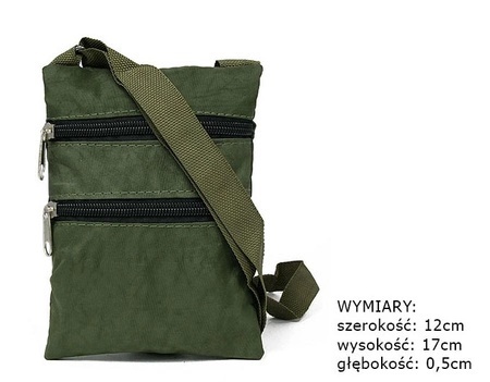 Paszportówka Materiałowa Polska Galanteria (PL) Saszetka Na Szyję SPP-2BL ZIELONY 12 x 17 x 0,5 [cm]