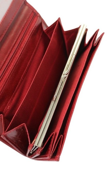 Portfel Damski NICOLE Długi Z Klamrą Wewnątrz RFID BA 2303F BORDOWY 17 x 9 x 3,5 [cm]