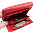 Portfel Damski Peterson Skóra Licowa Suwak Na Zewnątrz  PTN RD-17-GCL-Y 4031 CZERWONY 12 x 9 x 3 [cm]