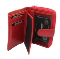 Portfel Damski Skórzany ALBATROSS Skóra Licowa Z Suwakiem Na Zewnątrz ELW-S05Z RFID CZERWONY 12 x 9 x 3 [cm]