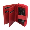 Portfel Damski Skórzany ALBATROSS Skóra Licowa Z Suwakiem Na Zewnątrz ELW-S05Z RFID CZERWONY 12 x 9 x 3 [cm]