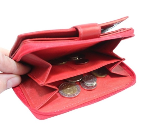 Portfel Damski Skórzany ALBATROSS Skóra Licowa Z Suwakiem Na Zewnątrz ELW-S05Z RFID CZERWONY 12 x 9 x 3 [cm]