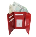 Portfel Damski Skórzany NICOLE Klamra Skóra Naturalna Z Klapką RFID BA 2305F CZERWONY 14,5 x 9,5 x 3 [cm]