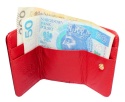 Portfel Skórzany Bułeczka GREGORIO Skóra Naturalna Lakierowana Z Suwakiem RFID GF-128 CZERWONY 9 x 7,5 x 3,5 [cm]